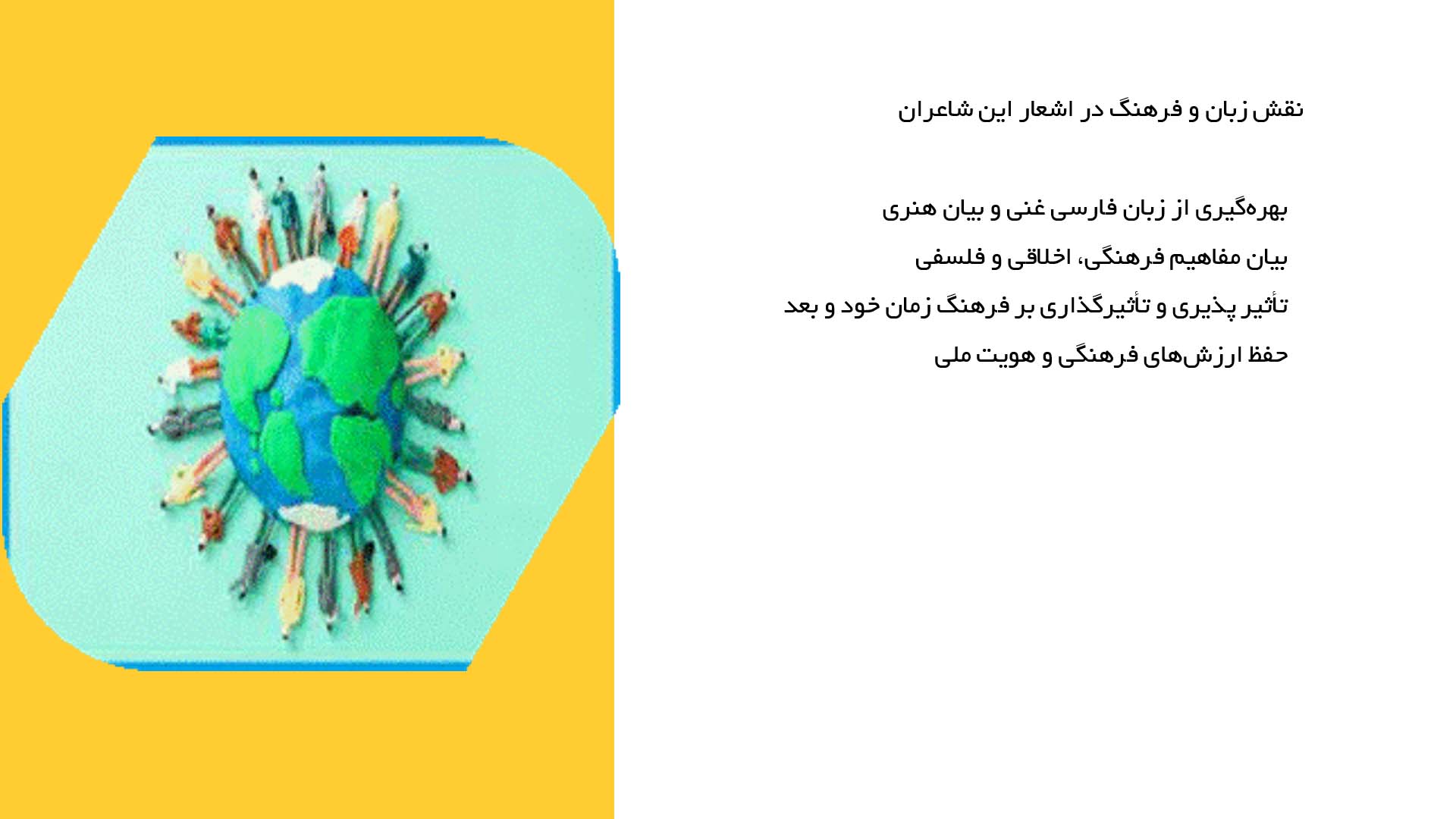 پاورپوینت در مورد فرهنگ و زبان زندگینامه شاعران بزرگ ایران